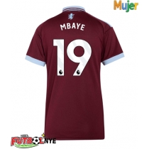 Camiseta Aston Villa Ibrahim Mbaye #19 Primera Equipación para mujer 2026-27 manga corta